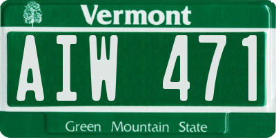 VT license plate AIW471