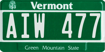 VT license plate AIW477