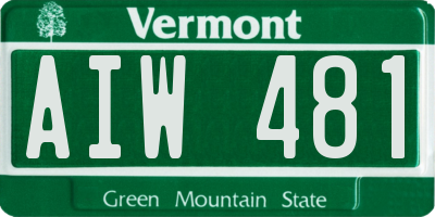 VT license plate AIW481