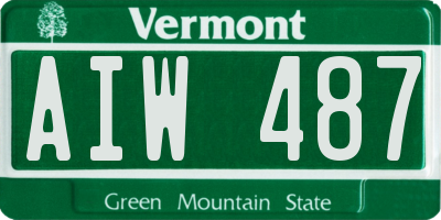 VT license plate AIW487