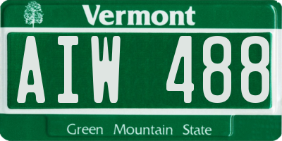 VT license plate AIW488