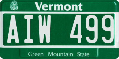 VT license plate AIW499
