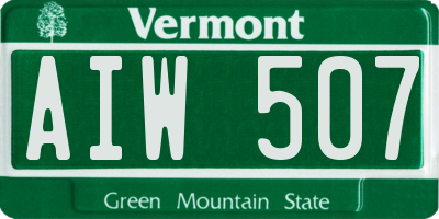 VT license plate AIW507