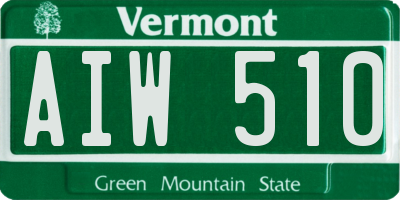 VT license plate AIW510