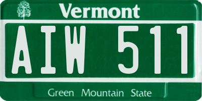 VT license plate AIW511