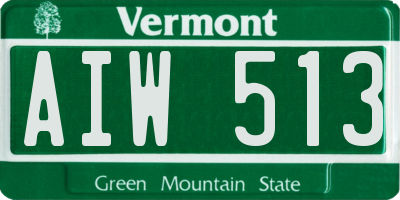 VT license plate AIW513
