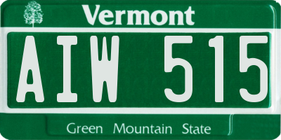 VT license plate AIW515
