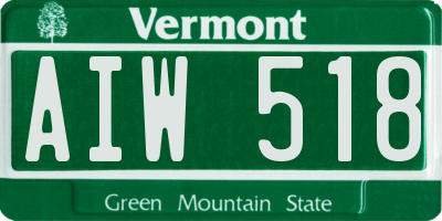 VT license plate AIW518