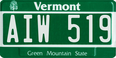 VT license plate AIW519
