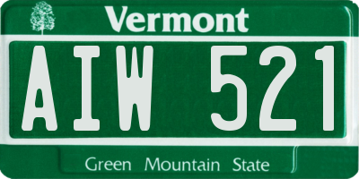 VT license plate AIW521