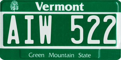 VT license plate AIW522