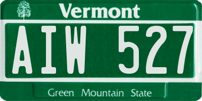 VT license plate AIW527