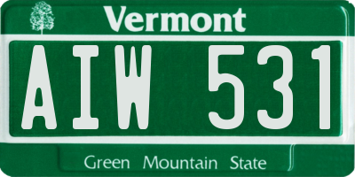 VT license plate AIW531