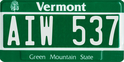 VT license plate AIW537
