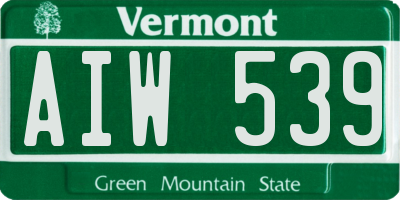 VT license plate AIW539