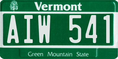 VT license plate AIW541