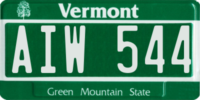 VT license plate AIW544