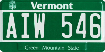 VT license plate AIW546