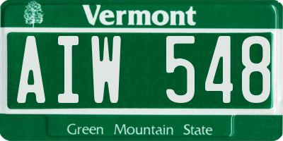 VT license plate AIW548