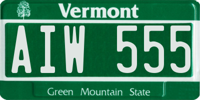 VT license plate AIW555