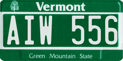 VT license plate AIW556
