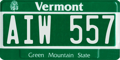 VT license plate AIW557