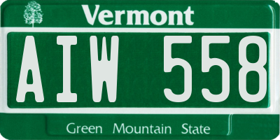 VT license plate AIW558