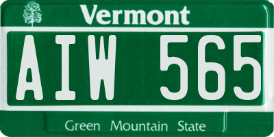 VT license plate AIW565