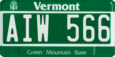 VT license plate AIW566