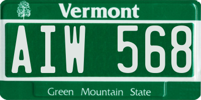 VT license plate AIW568