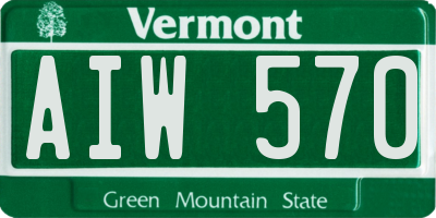 VT license plate AIW570