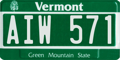 VT license plate AIW571