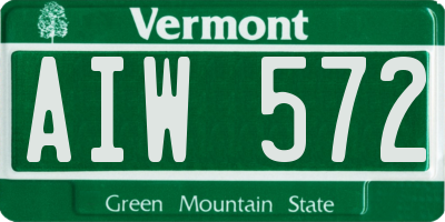VT license plate AIW572