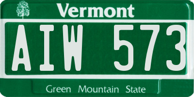 VT license plate AIW573