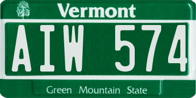 VT license plate AIW574