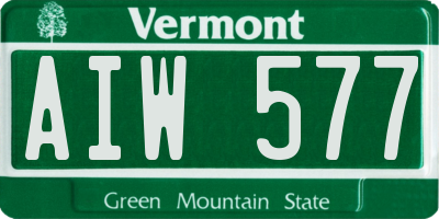 VT license plate AIW577