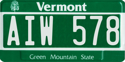 VT license plate AIW578