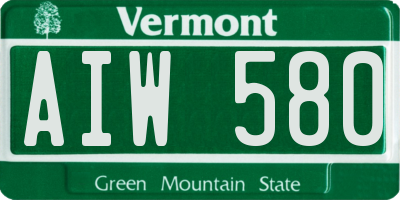 VT license plate AIW580