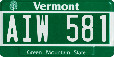 VT license plate AIW581