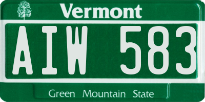 VT license plate AIW583