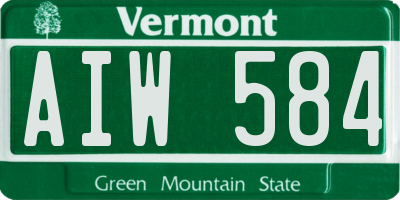 VT license plate AIW584