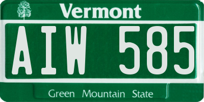VT license plate AIW585