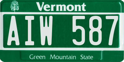 VT license plate AIW587