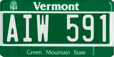 VT license plate AIW591
