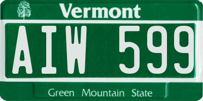 VT license plate AIW599