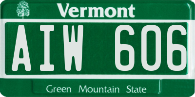 VT license plate AIW606