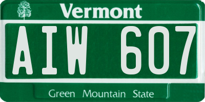 VT license plate AIW607