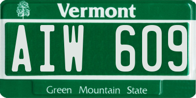 VT license plate AIW609
