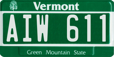 VT license plate AIW611