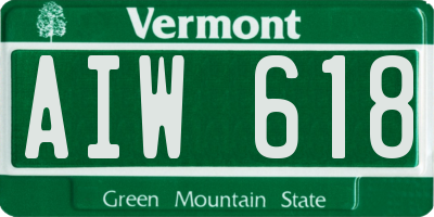 VT license plate AIW618